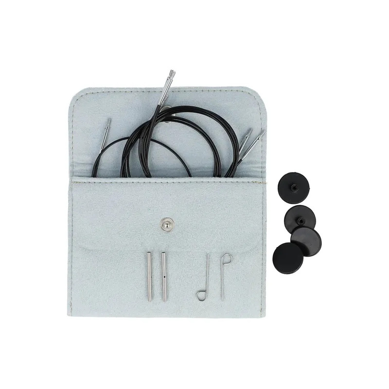KnitPro Swivel 360° verw. kabel set 60-100cm blauw