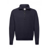 Classic zip neck sweat fruit of the loom L navy
