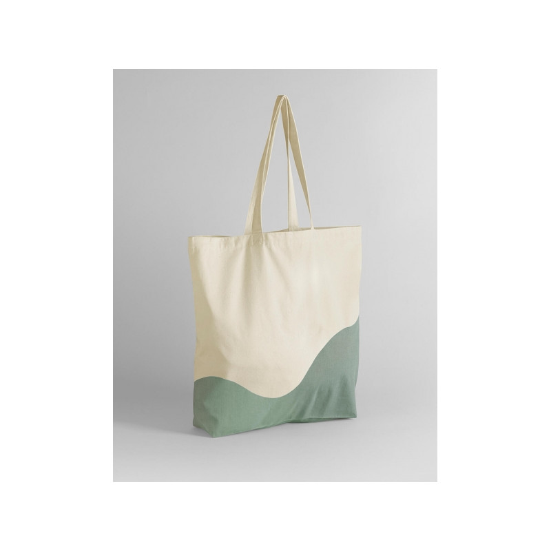 organic cotton wave print maxi tote Tas ecru groen