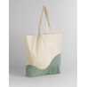 organic cotton wave print maxi tote Tas ecru groen