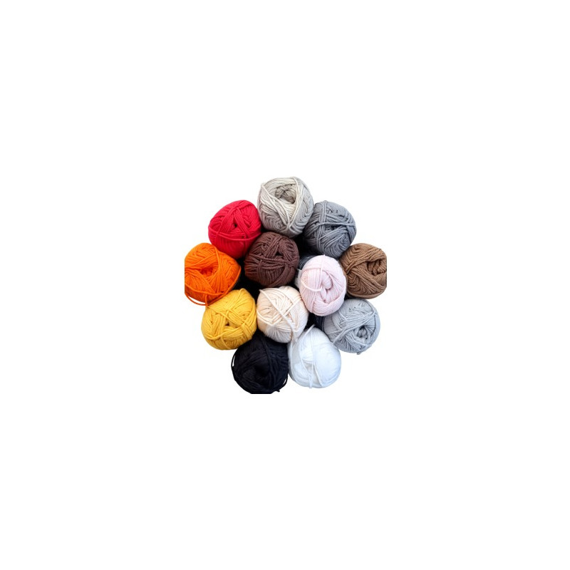 Kleurenpakket voor boerderijdieren, 12 verschillende kleuren cotton 8