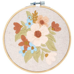 Borduur kit met borduurring Bloementekening Art nr. PN-0198147