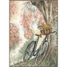 Borduurpakket Lanarte Fiets met bloemenmandje   PN-0171414