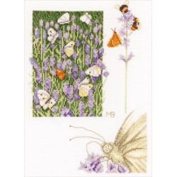 Borduurpakket Lanarte Lavendelveld met vlinder - Marjolein Bastin - PN-0146979