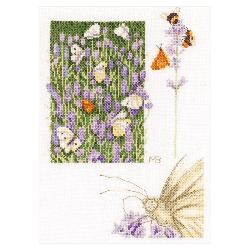 Borduurpakket Lanarte Lavendelveld met vlinder - Marjolein Bastin - PN-0146979
