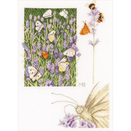 Borduurpakket Lanarte Lavendelveld met vlinder - Marjolein Bastin - PN-0146979
