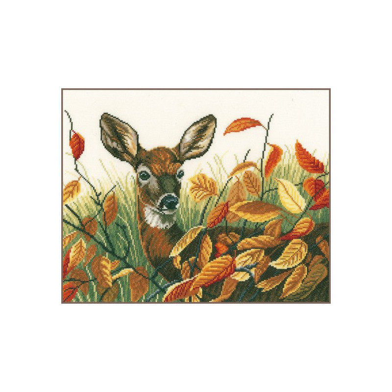 Borduurpakket Lanarte Hert tussen herfstbladeren - PN-0021223