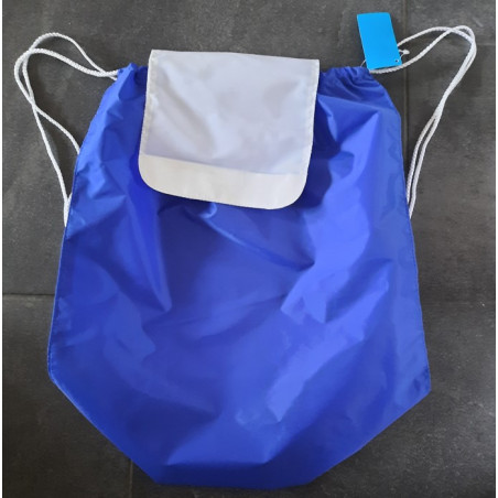 rugtas nylon met koord cobalt blauw wit