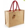 Jute tas klein rood handvat