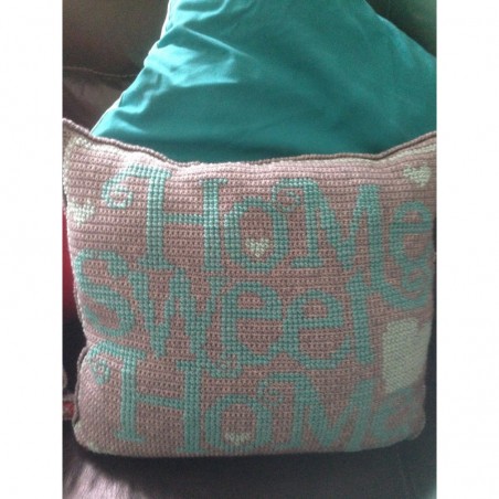 Haakpatroon kussen Home sweet home