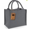 Jute tas klein grijs