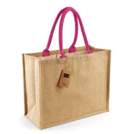 Jute tas roze handvat