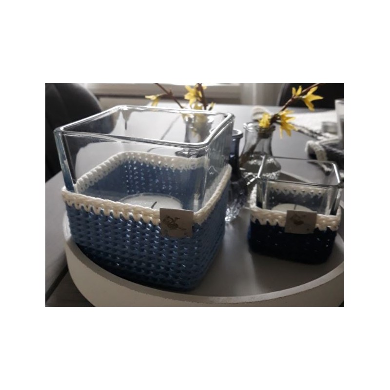 Haakpatroon windlichten vierkant