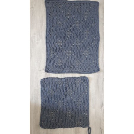 Haakpatroon badmat/ toiletmat met gastendoekje