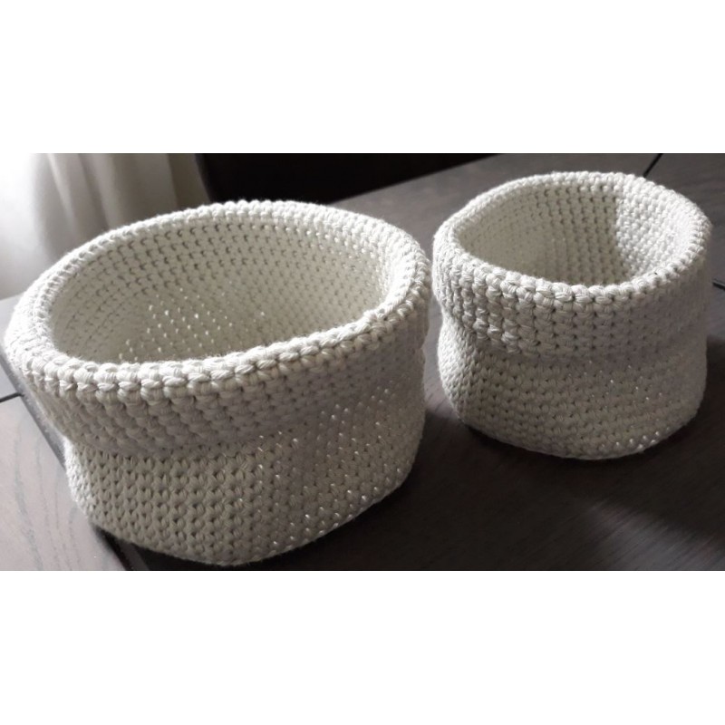 Haakpatroon ronde mandjes 10/12 cm