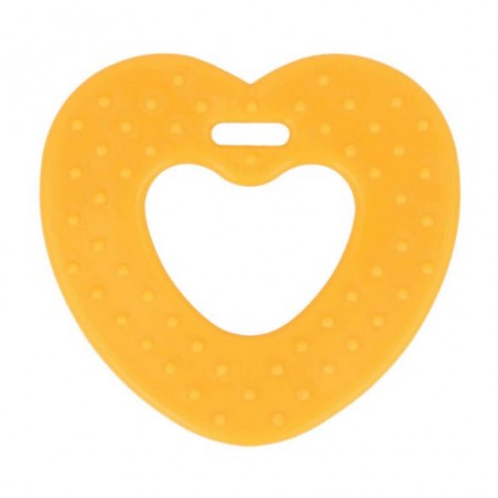 BIJTRING HART MET NOPPEN 65MM geel