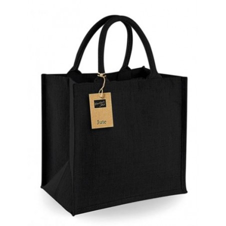 Jute tas middel zwart