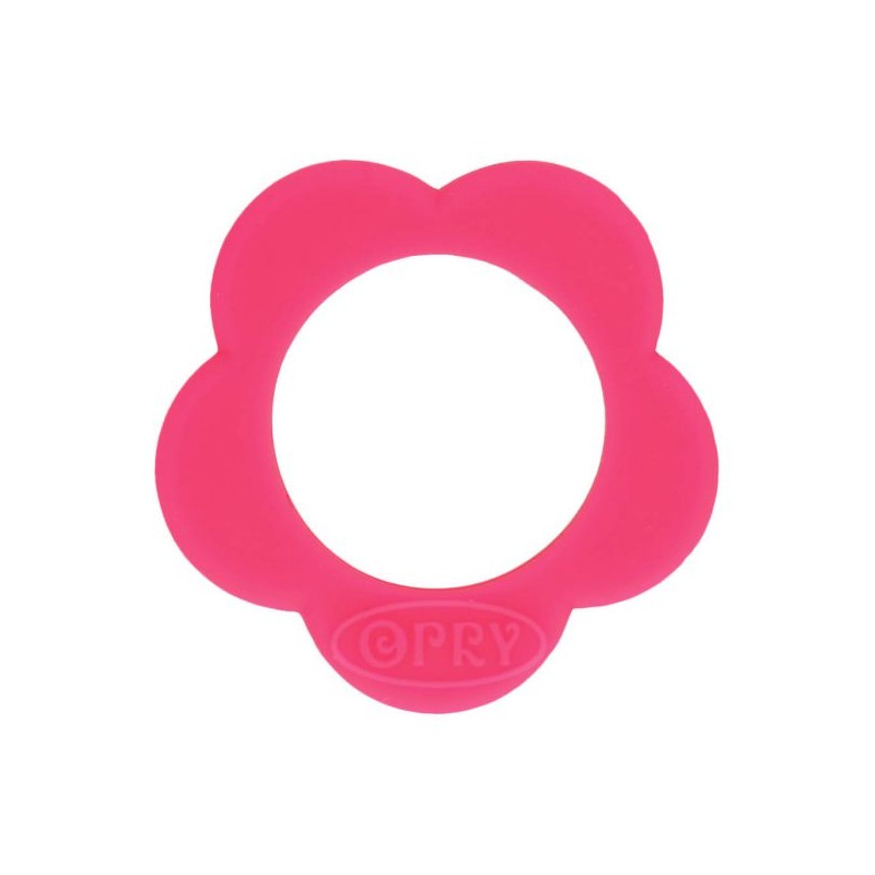 OPRY SILICONEN BIJTRING BLOEM 40MM fuchsia