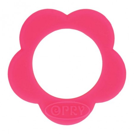 OPRY SILICONEN BIJTRING BLOEM 40MM fuchsia