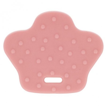 BIJTRING DIERENPOOT MET NOPPEN 68X57MM roze