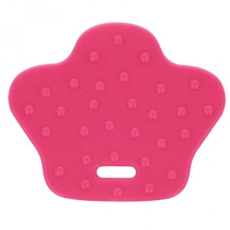 BIJTRING DIERENPOOT MET NOPPEN 68X57MM fuchsia