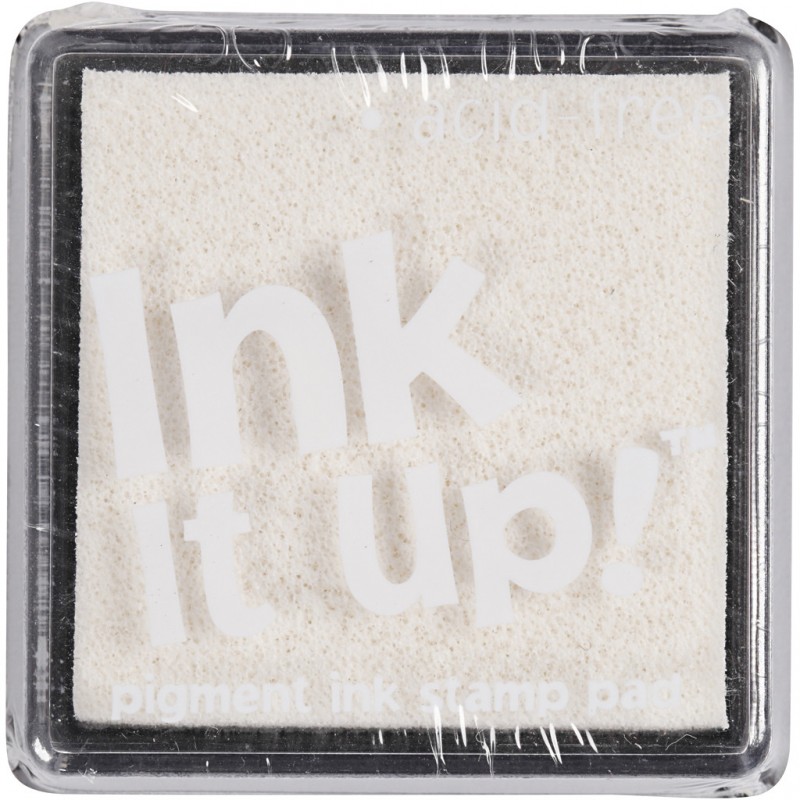 Inktkussen, afm 40x40 mm, wit, 1stuk