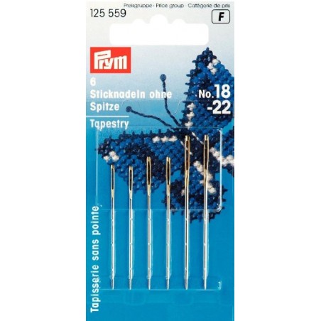 PRYM BORDUURNAALDEN ZONDER PUNT AST. NR.18-22 ZILV.