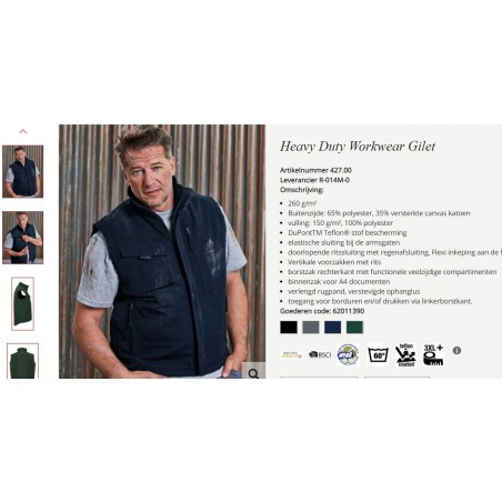 Heavy Duty Workwear bodywarmer navy