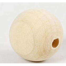 Houten kraal, d 20 mm, gatgrootte 4 mm