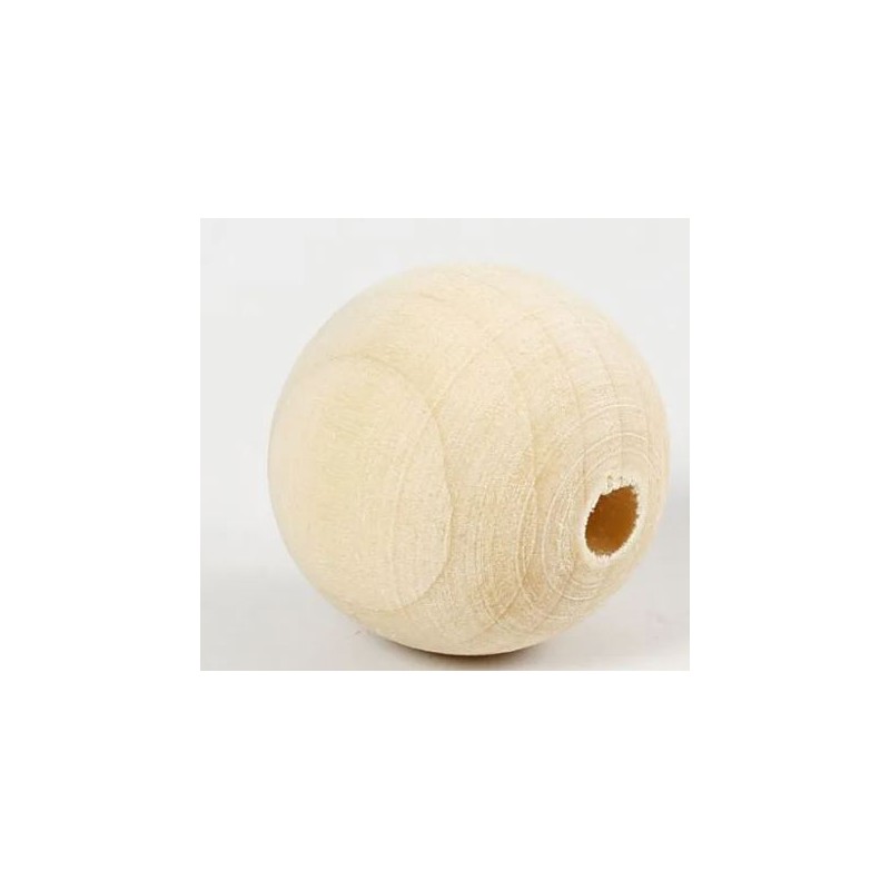 Houten kraal, d 20 mm, gatgrootte 4 mm