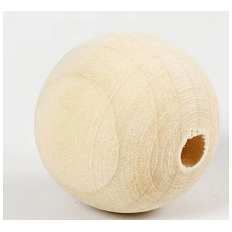 Houten kraal, d 20 mm, gatgrootte 4 mm