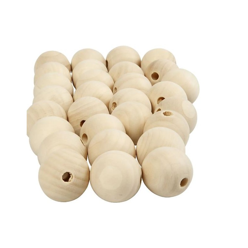 Houten kraal, d 20 mm, gatgrootte 4 mm