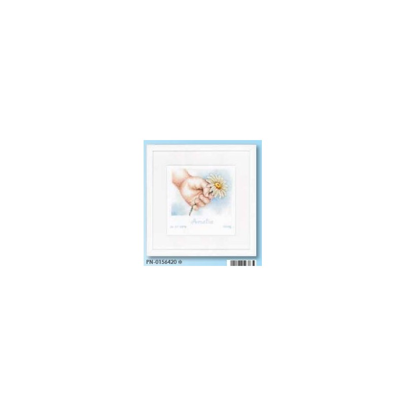 borduurpakket hand met bloem amelia   0156420 17 x 17 cm