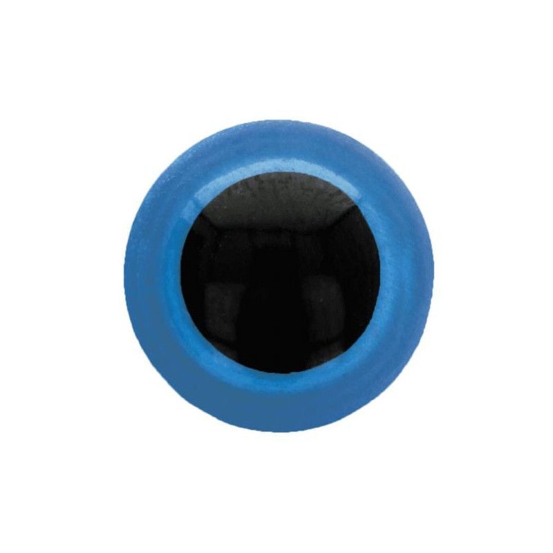 dierenogen 24mm zwart/blauw veiligheidssluiting