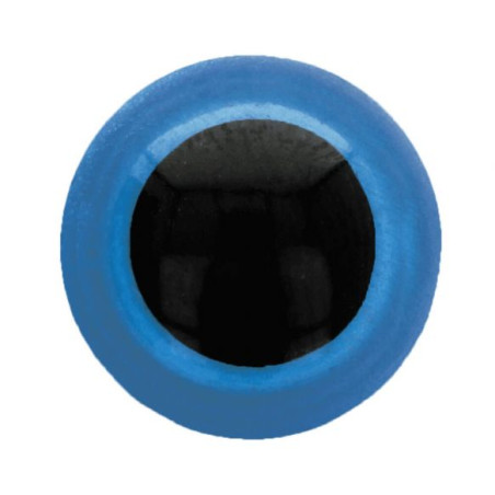 dierenogen 24mm zwart/blauw veiligheidssluiting