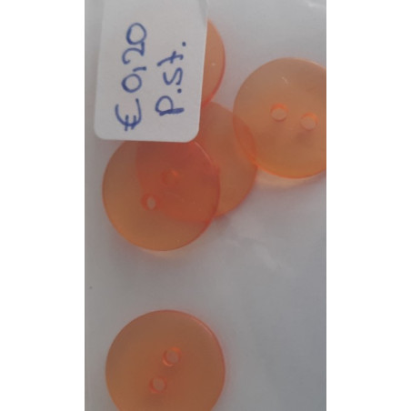 knopen doorzichtig oranje 18mm 5 stuks