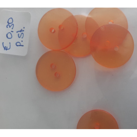 knopen doorzichtig oranje 20mm 6 stuks
