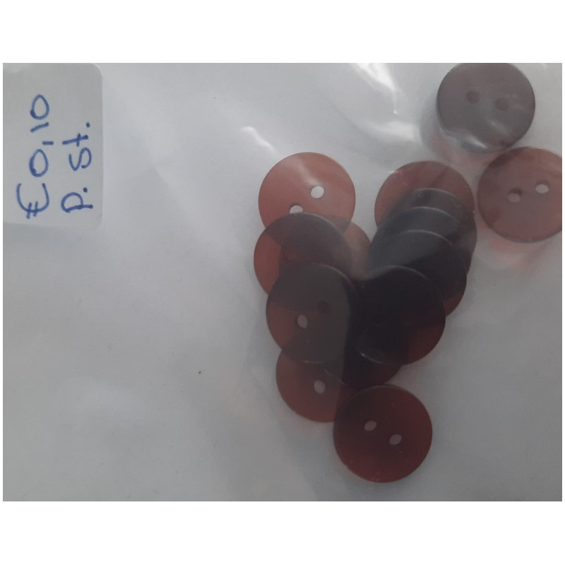 knopen doorzichtig bruin 13mm 16 stuks
