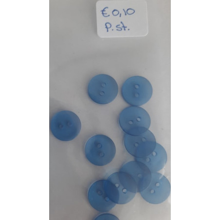 knopen doorzichtig  blauw 13 mm 12 stuks