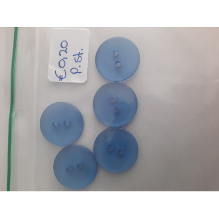 knopen doorzichtig  blauw 18 mm 5 stuks