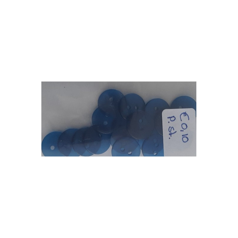 knopen doorzichtig  d blauw13 mm 17 stuks