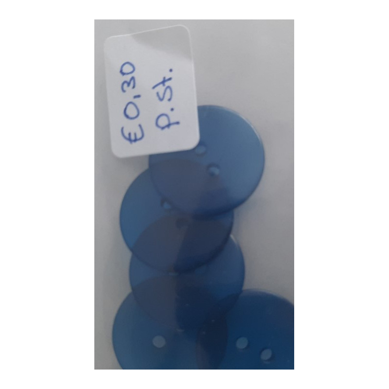 knopen doorzichtig  d blauw 20 mm 5 stuks