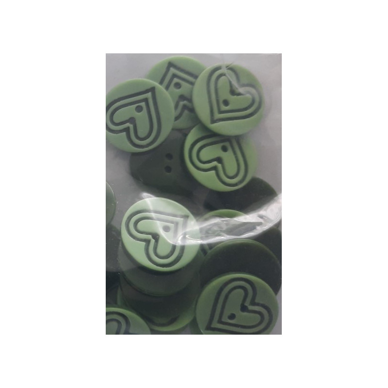 knoop hart  groen 15mm