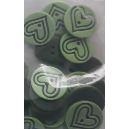 knoop hart  groen 15mm
