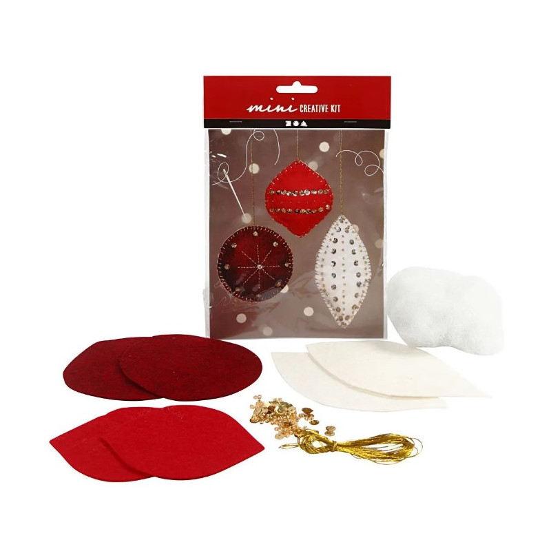 Creative mini kit kerstballen vilt