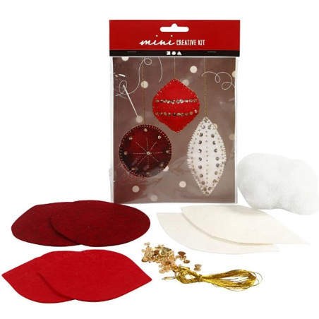 Creative mini kit kerstballen vilt