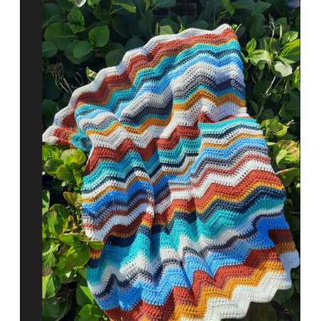 Haakpatroon vrolijk zigzagdekentje