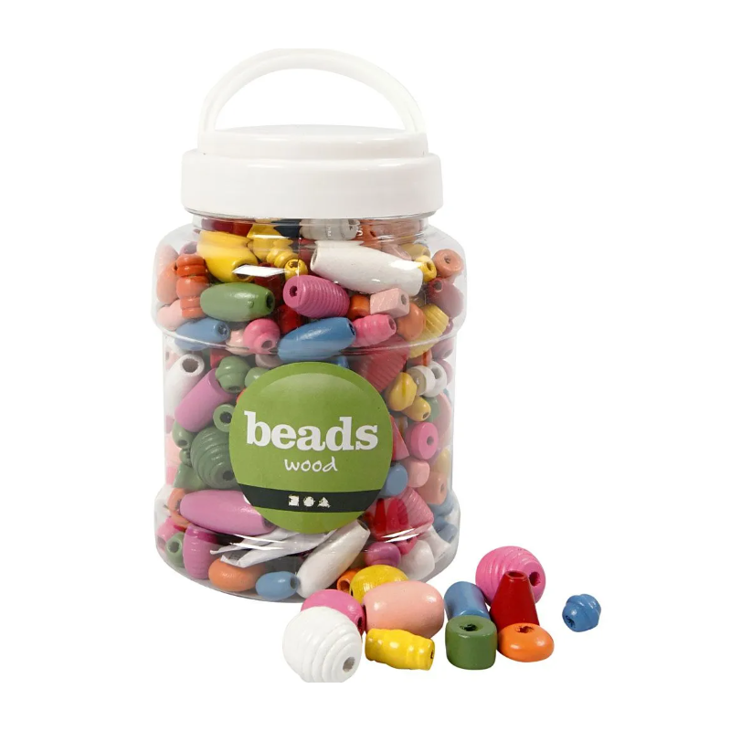 Houten kralen 8 10 12 en 15 mm felle kleuren