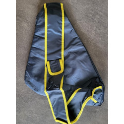 Schouder koeltas donkerblauw met geel