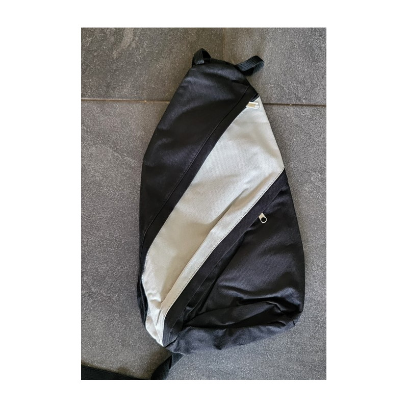 Schoudertas, zwart met grijs